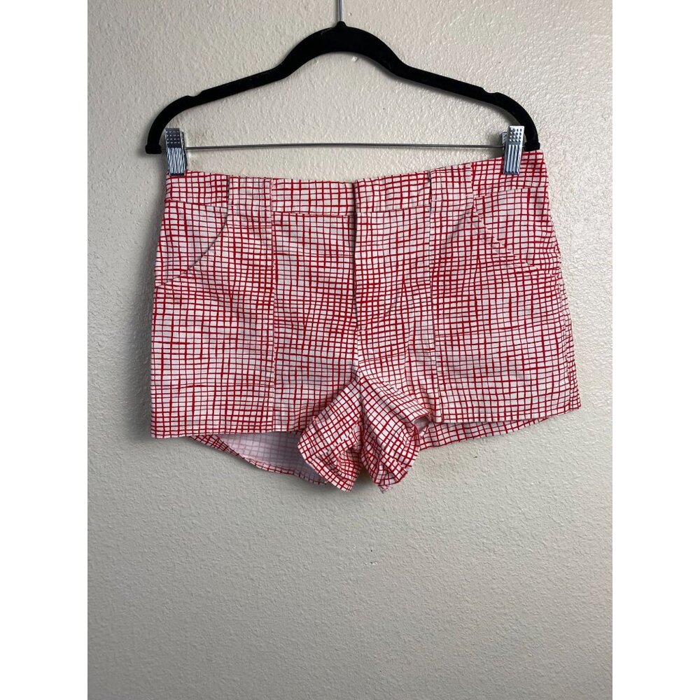 Kate Spade Saturday Womens Red White Grid Plaid Pattern Shorts‎ Size 6 vacation